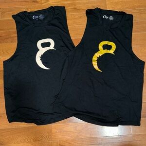 Set of 2❗️ ZYIA active kettle moon tank tops size XXL gold and white speckled
